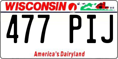 WI license plate 477PIJ