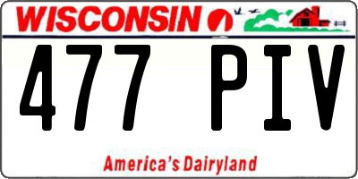 WI license plate 477PIV