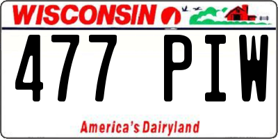 WI license plate 477PIW
