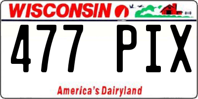 WI license plate 477PIX