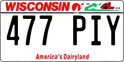 WI license plate 477PIY