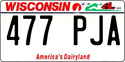WI license plate 477PJA