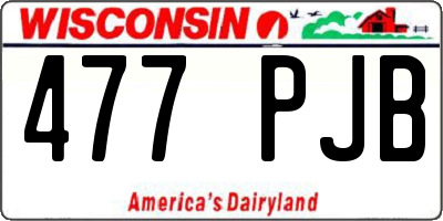 WI license plate 477PJB