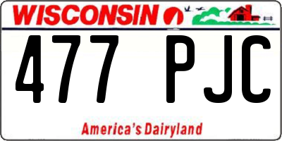 WI license plate 477PJC