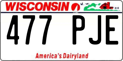 WI license plate 477PJE