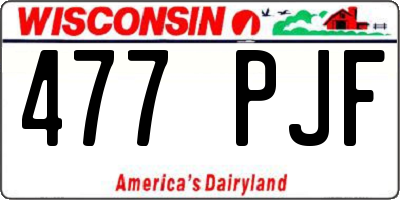 WI license plate 477PJF