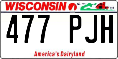 WI license plate 477PJH