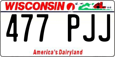 WI license plate 477PJJ
