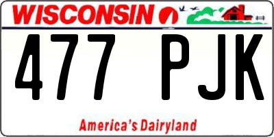 WI license plate 477PJK