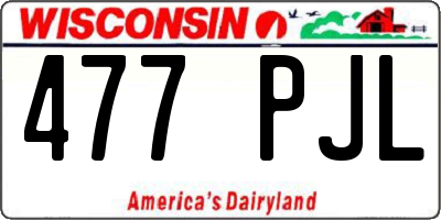 WI license plate 477PJL