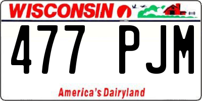 WI license plate 477PJM