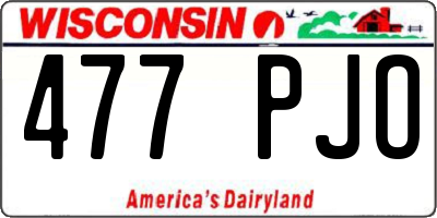 WI license plate 477PJO