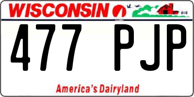 WI license plate 477PJP