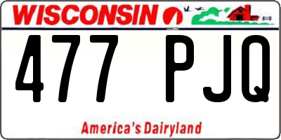 WI license plate 477PJQ