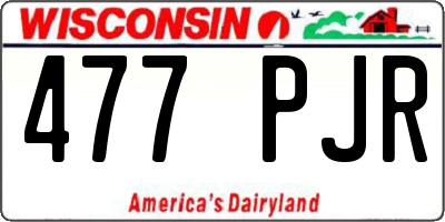 WI license plate 477PJR