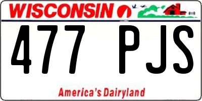 WI license plate 477PJS
