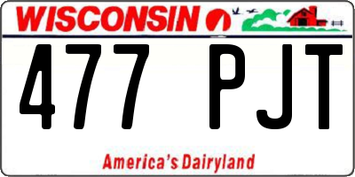 WI license plate 477PJT