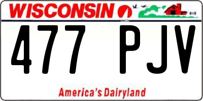 WI license plate 477PJV