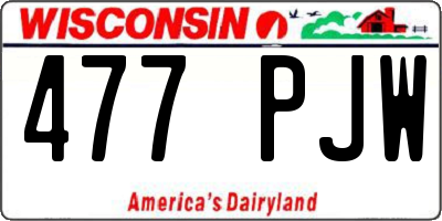 WI license plate 477PJW