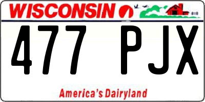 WI license plate 477PJX