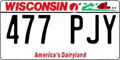 WI license plate 477PJY