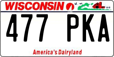 WI license plate 477PKA