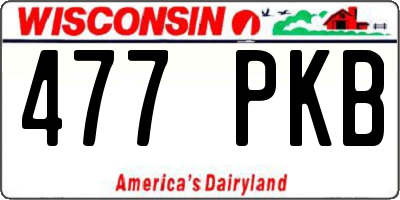 WI license plate 477PKB