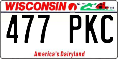 WI license plate 477PKC
