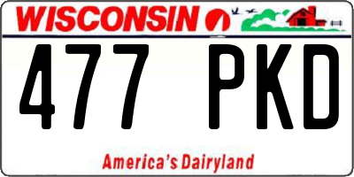 WI license plate 477PKD