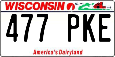 WI license plate 477PKE