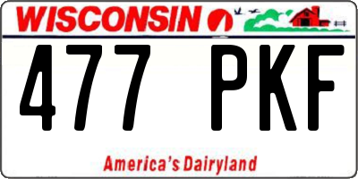 WI license plate 477PKF