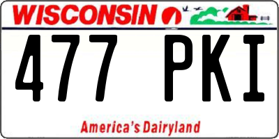 WI license plate 477PKI