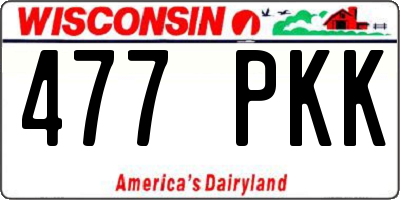 WI license plate 477PKK