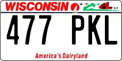 WI license plate 477PKL