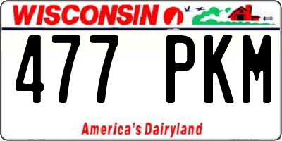 WI license plate 477PKM