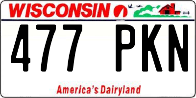WI license plate 477PKN