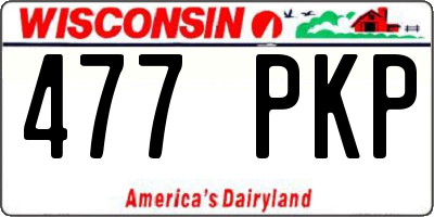 WI license plate 477PKP