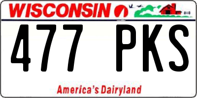 WI license plate 477PKS