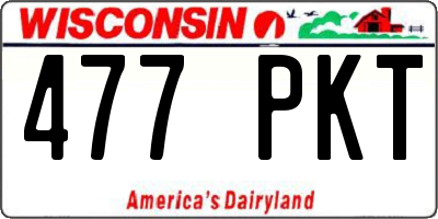 WI license plate 477PKT
