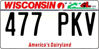 WI license plate 477PKV