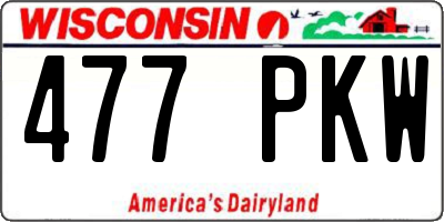 WI license plate 477PKW