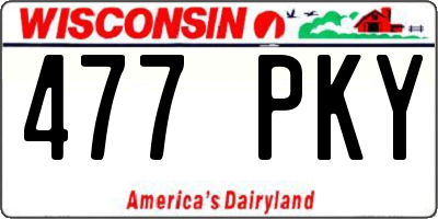WI license plate 477PKY