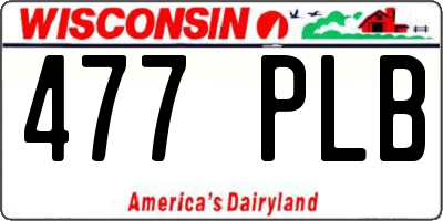 WI license plate 477PLB