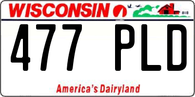 WI license plate 477PLD