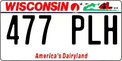 WI license plate 477PLH