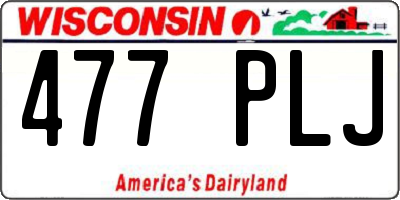 WI license plate 477PLJ