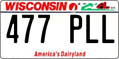 WI license plate 477PLL