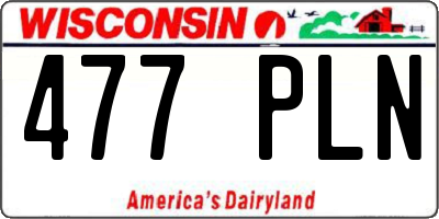 WI license plate 477PLN