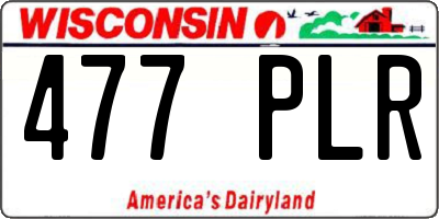 WI license plate 477PLR