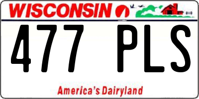 WI license plate 477PLS